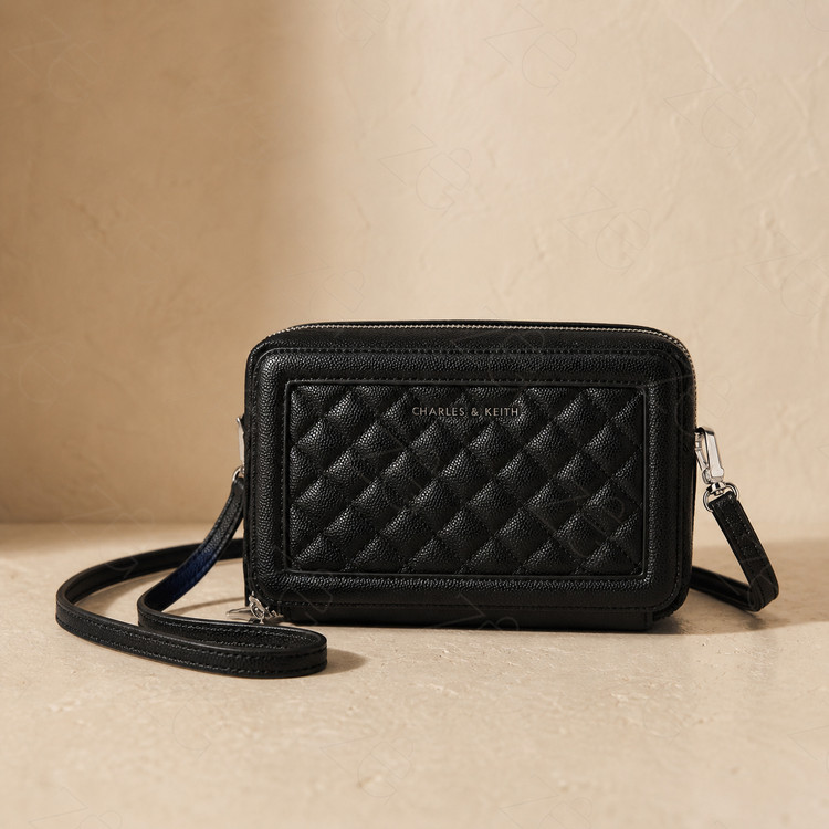 فول پک کیف دوشی زنانه Charles & Keith مدل دو زیپ