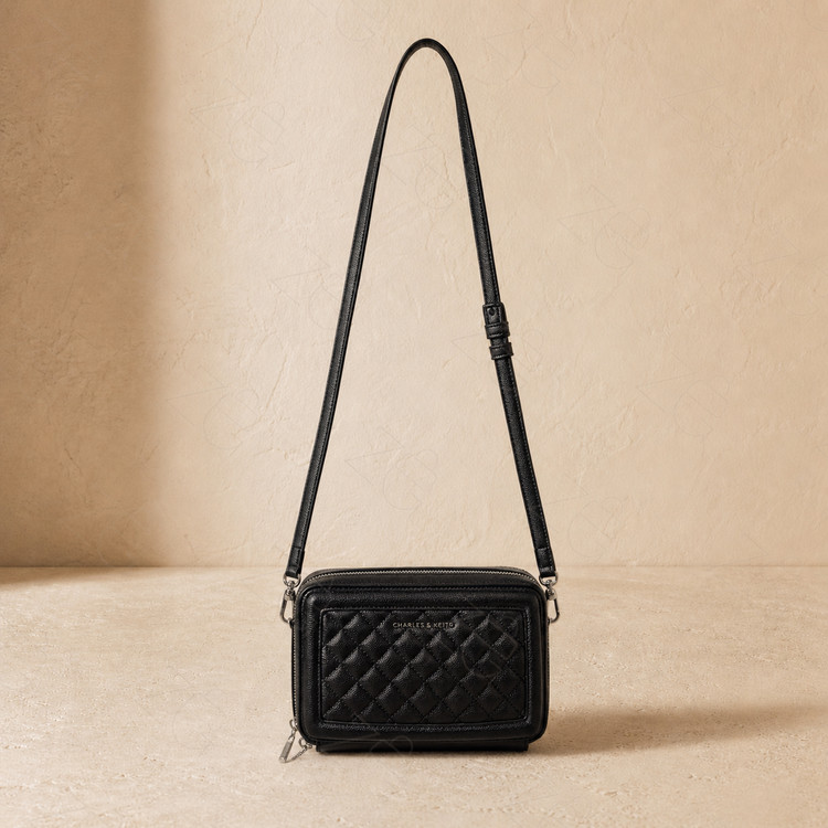 فول پک کیف دوشی زنانه Charles & Keith مدل دو زیپ