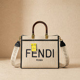 کیف-دستی-و-دوشی-طرح-فندی-Fendi-مدل-پارچهای-شاپر-کرم